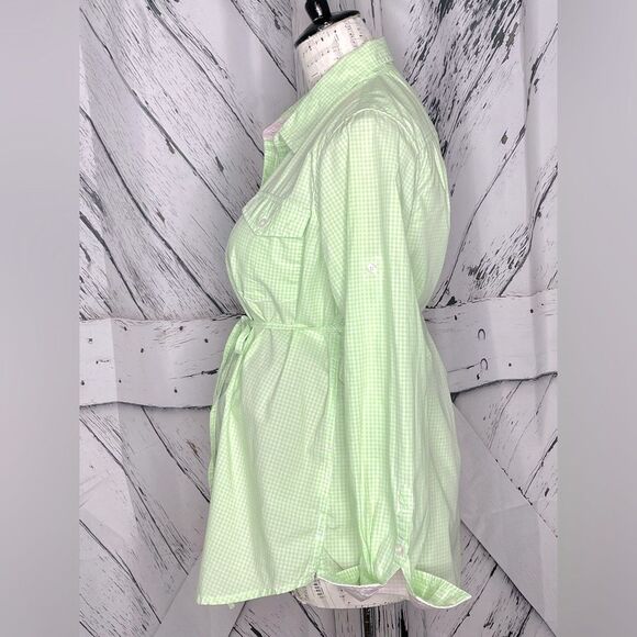 Lilly Pulitzer A Pea in the Pod Collection Maternity Top Green Gingham Checked M - Picture 3 of 10